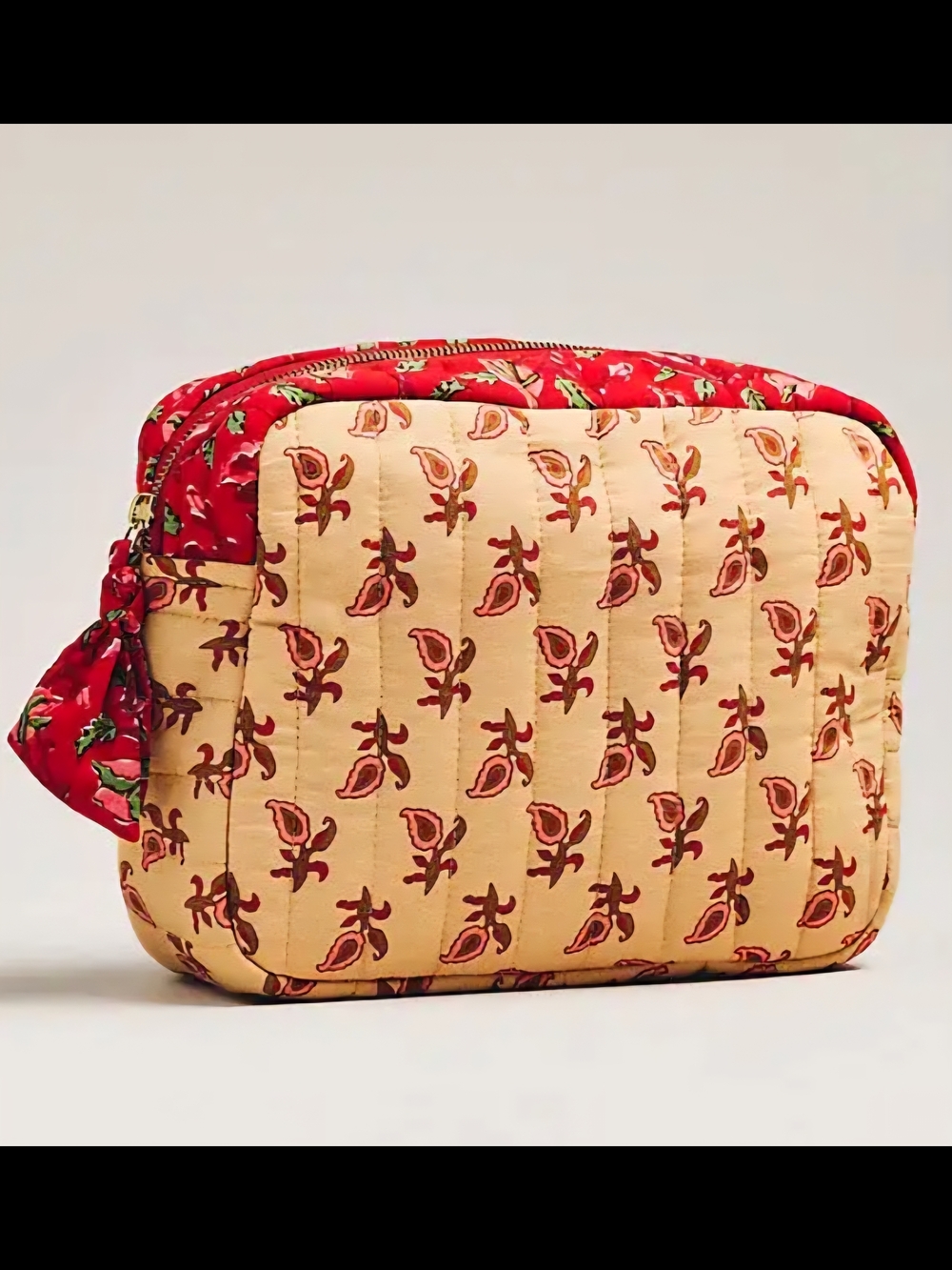 Anthro, Printed Cosmetic Bag In Red